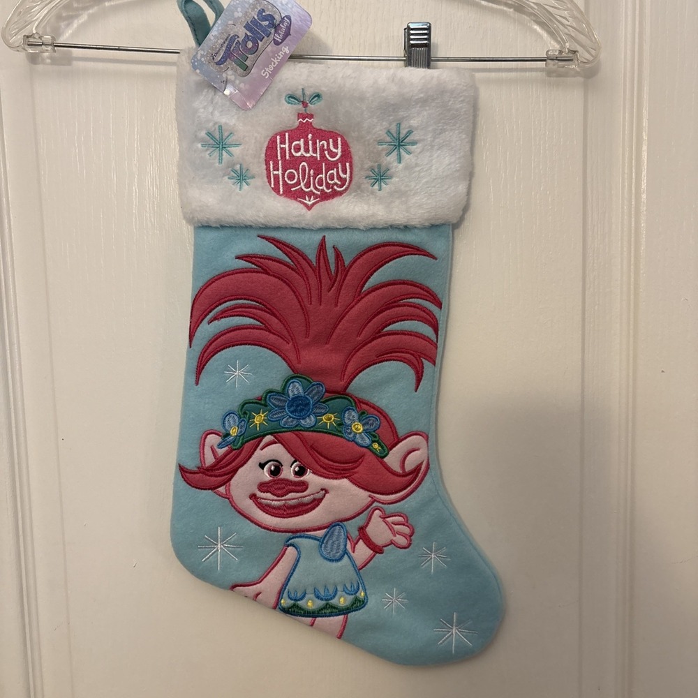 New Dreamworks Trolls Hairy Holidays Christmas‎ Kids Hanging Stocking